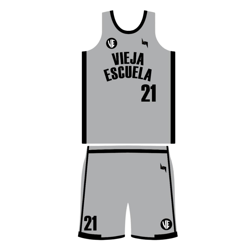 Uniforme de Básquetbol - Vieja Escuela - Gris
