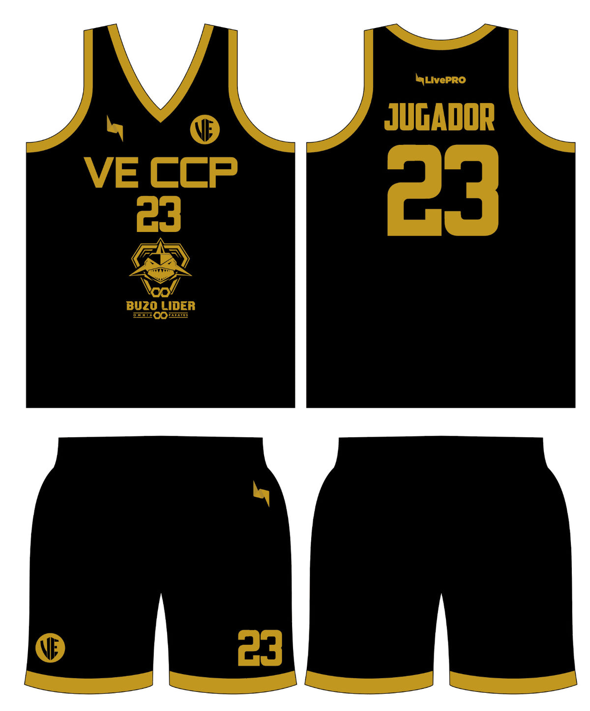 Uniforme de Básquetbol - Vieja Escuela CCP - Negro